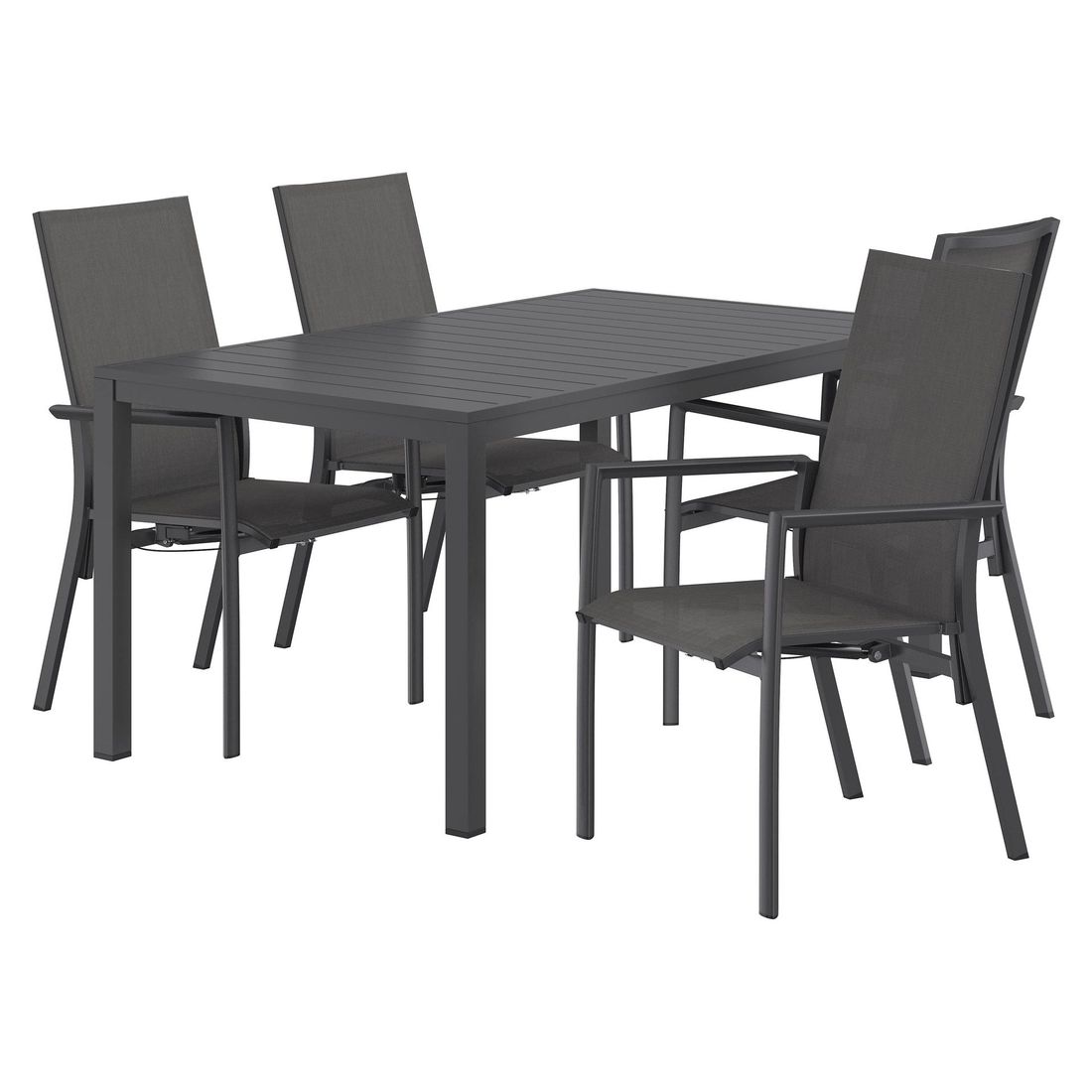 Hagemøbelsett Lucca 4 plasser aluminium bakside