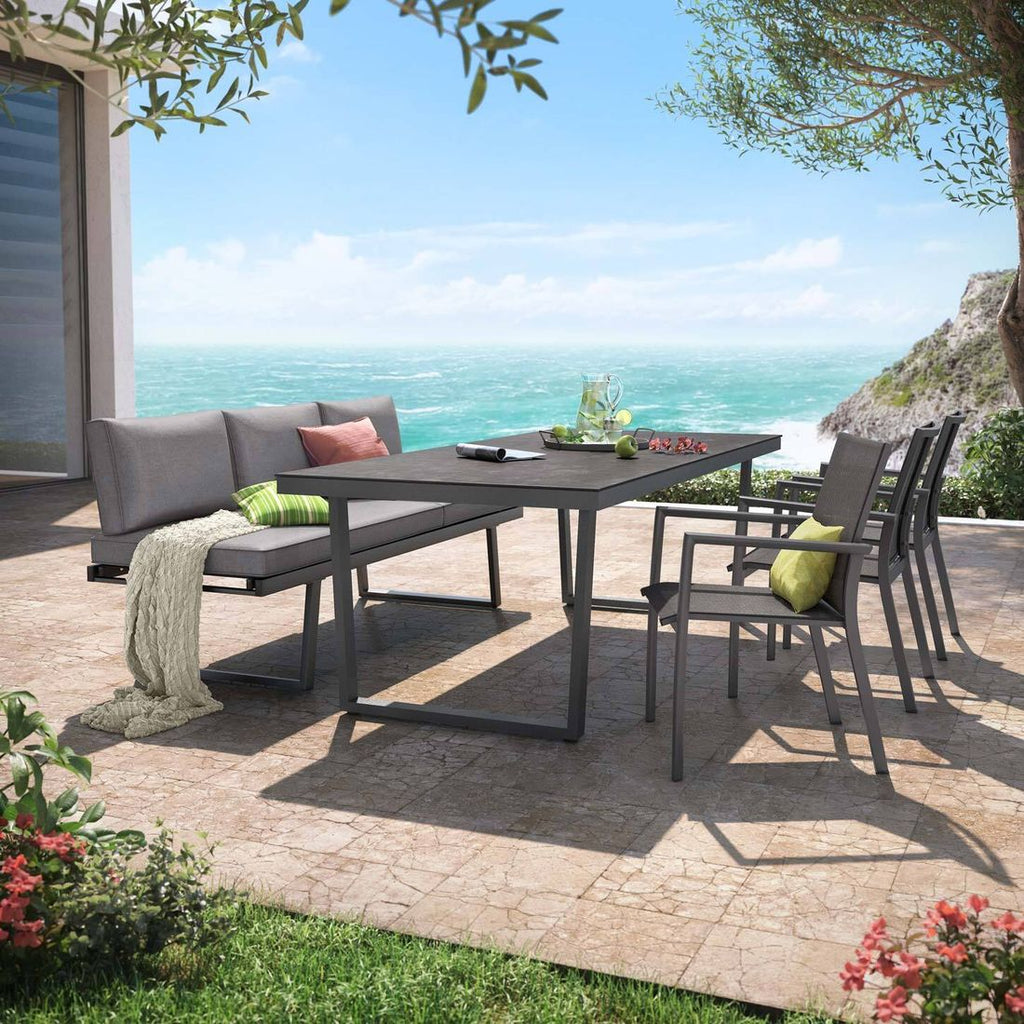 Hagemøbelsett Lucca 6 plasser aluminium forfra