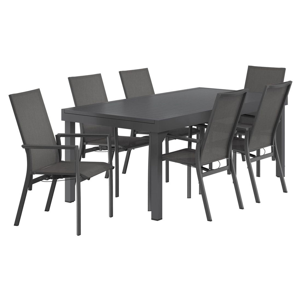 Hagemøbelsett Lucca 6 plasser, uttrekkbart 200/320 cm - OUTLIV bakside