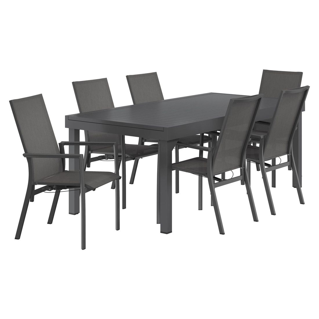 Hagemøbelsett Lucca 6 plasser, uttrekkbart 200/320 cm - OUTLIV bakside
