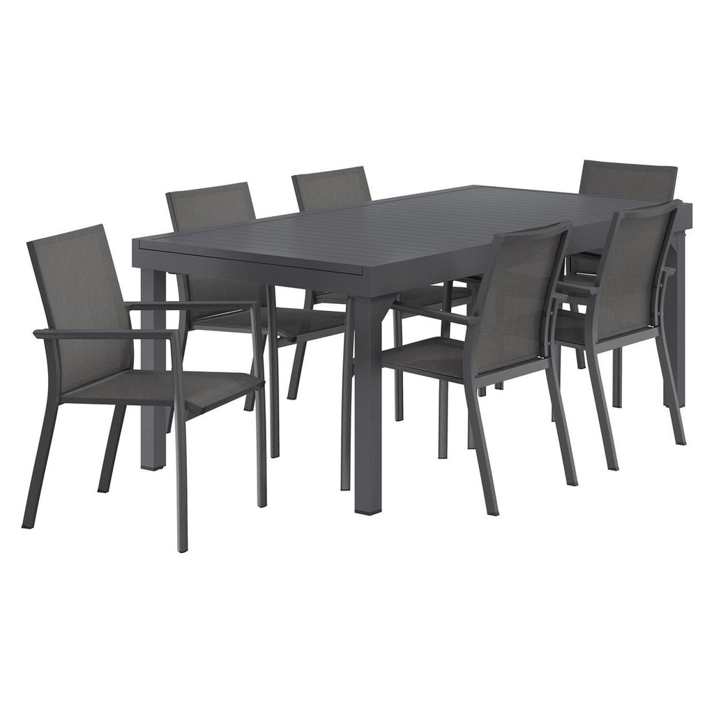 Hagemøbelsett Lucca uttrekkbart aluminium bakside