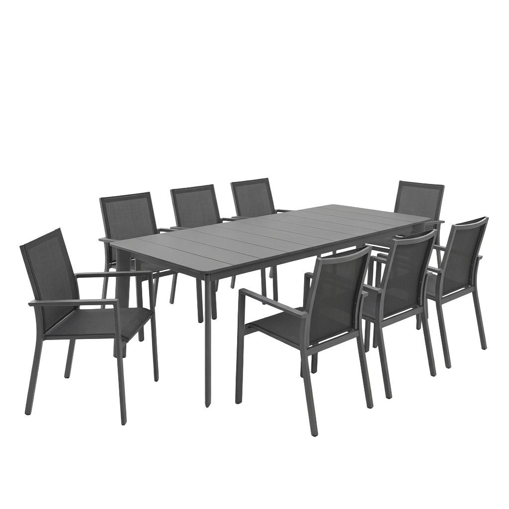 Hagemøbelsett Lucca XL 8 plasser aluminium 220x100 cm - OUTLIV bakside