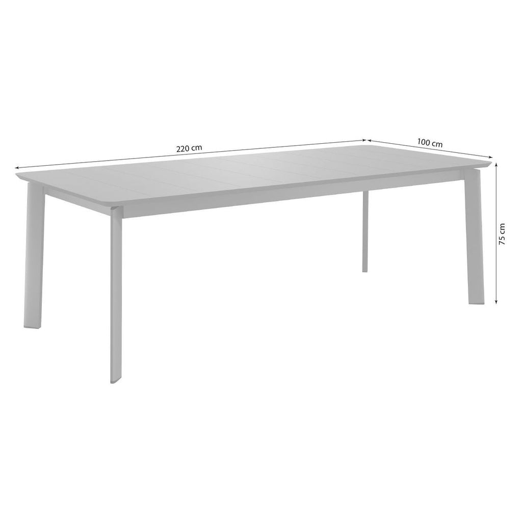Stablerbare stoler i Hagemøbelsett Lucca XL 8 plasser aluminium