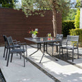 Hagemøbelsett Lugano 4 plasser klappbord 160x95 cm forfra