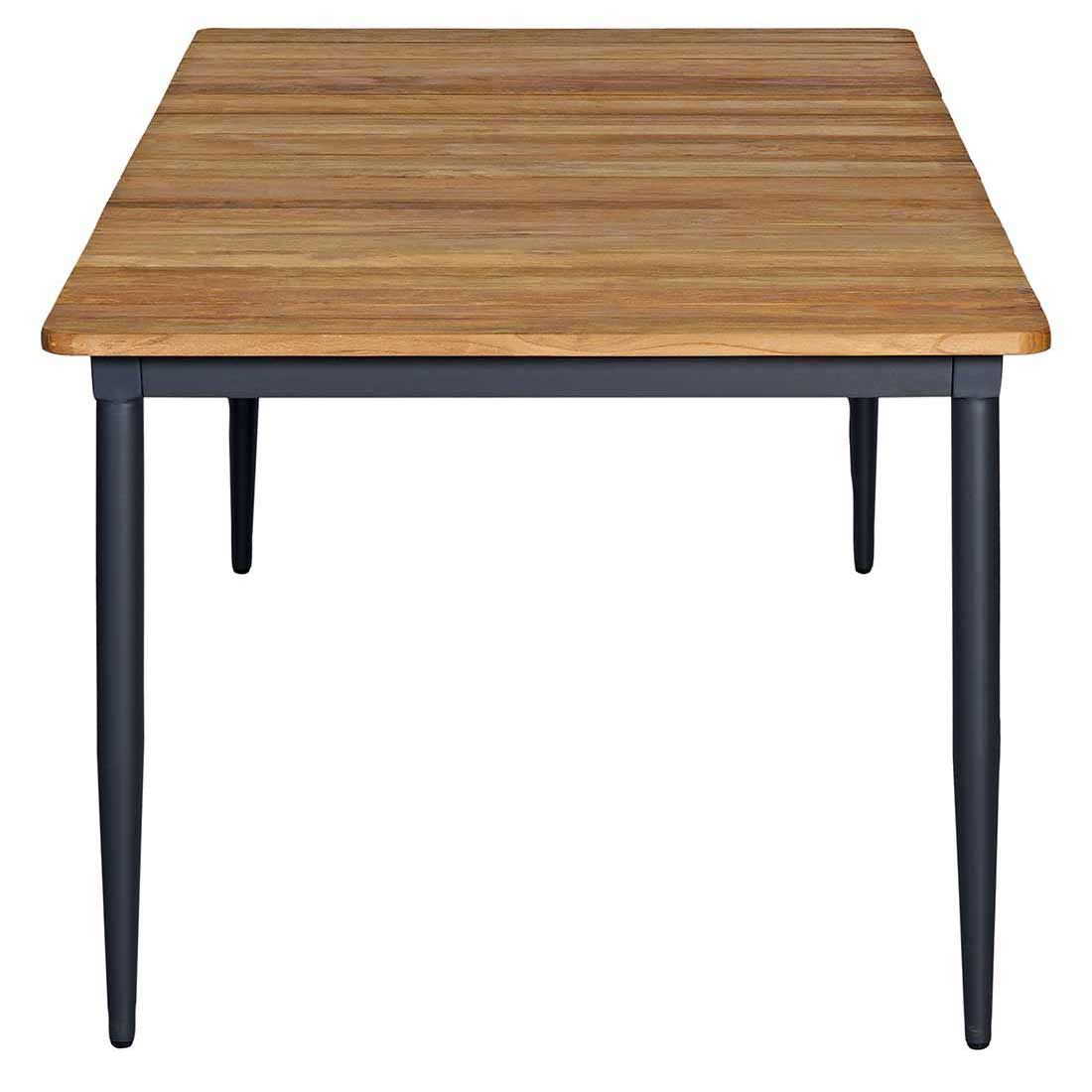 Hagemøbelsett Manhattan 6 plasser detalj av teak bordplate