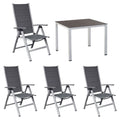 Hagemøbelsett Melbourne 4 plasser aluminium forfra