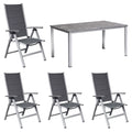 Hagemøbelsett Melbourne 4 plasser aluminium forfra