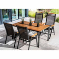 Hagemøbelsett Memphis 4 plasser 160x95cm aluminium teak forfra