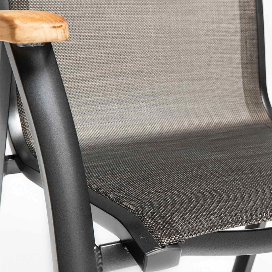 Hagemøbelsett Memphis 4 plasser aluminium bronsefarget tekstilene sete