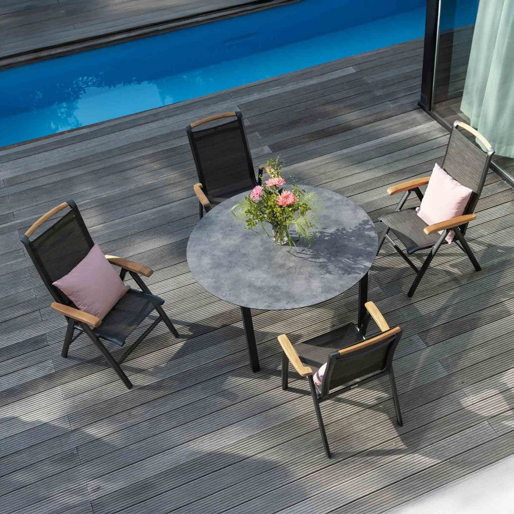 Hagemøbelsett Memphis 4 plasser aluminium ryggstøtte justering