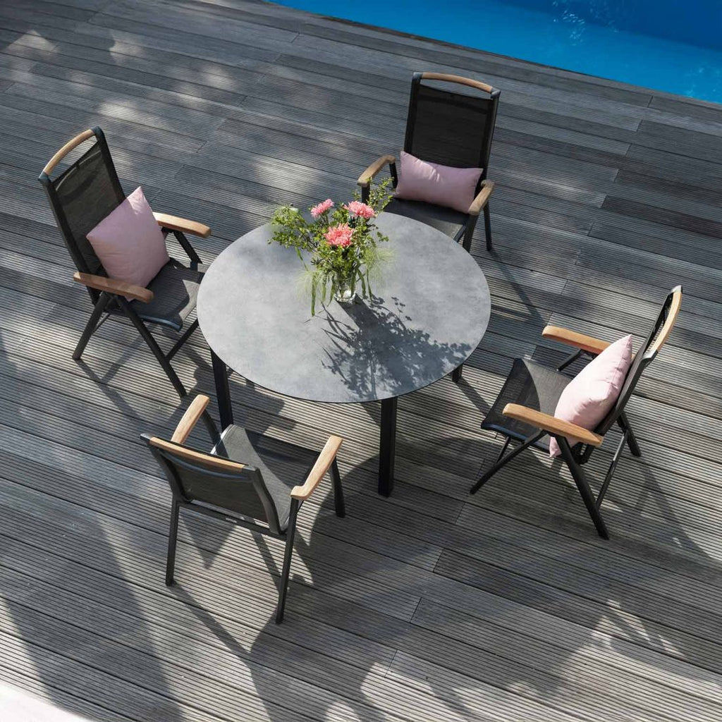 Hagemøbelsett Memphis 4 plasser aluminium sett forfra