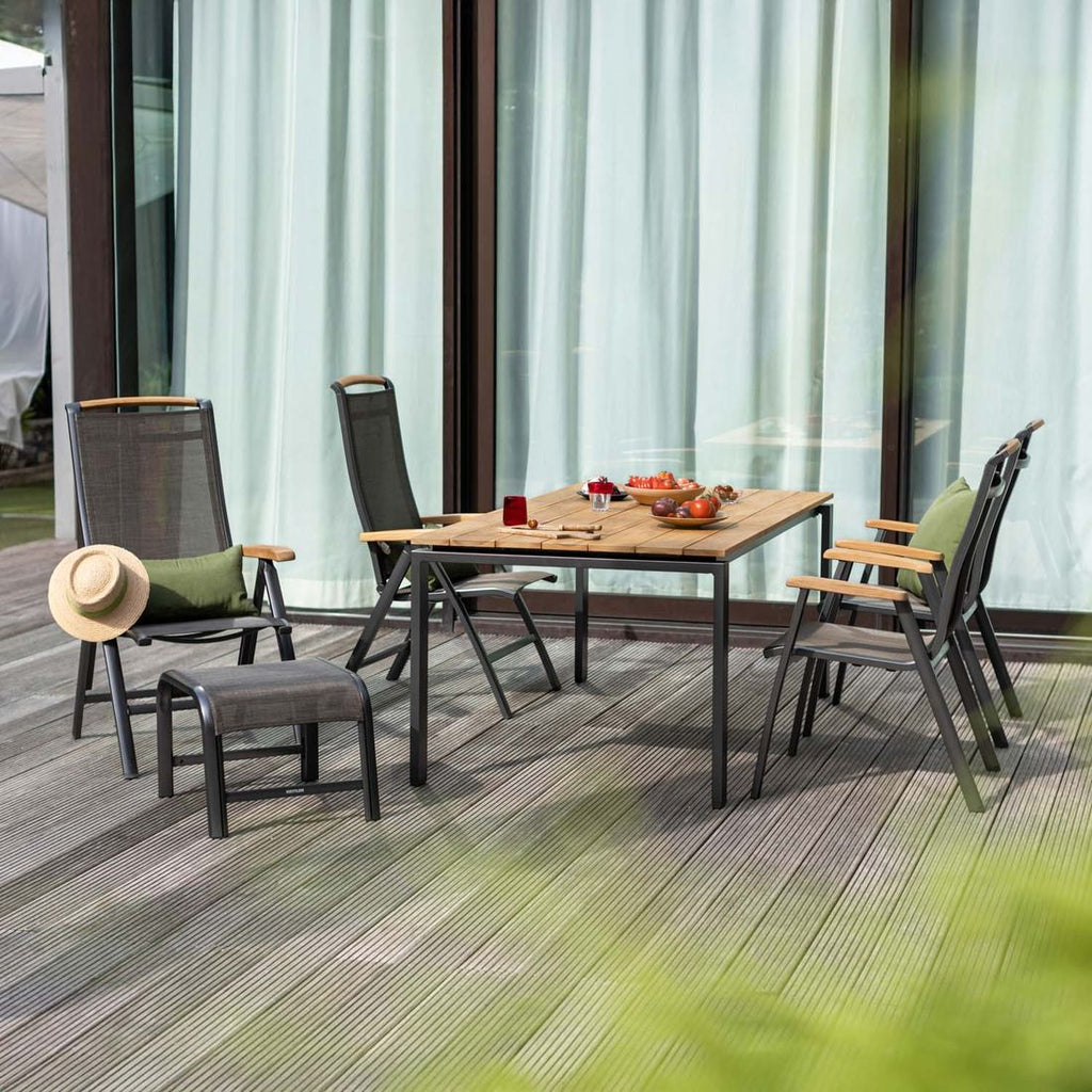 Hagemøbelsett Memphis 4 plasser aluminium bakside