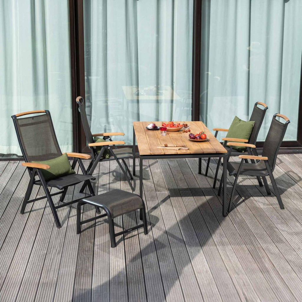 Hagemøbelsett Memphis 4 plasser aluminium forfra