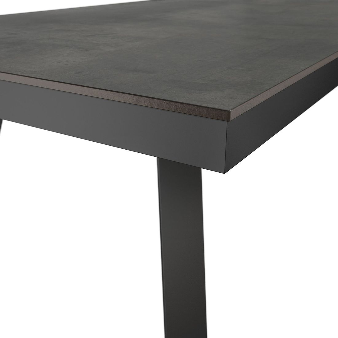 Hagemøbelsett Monet 6 plasser aluminium HPL bordstativ detalj