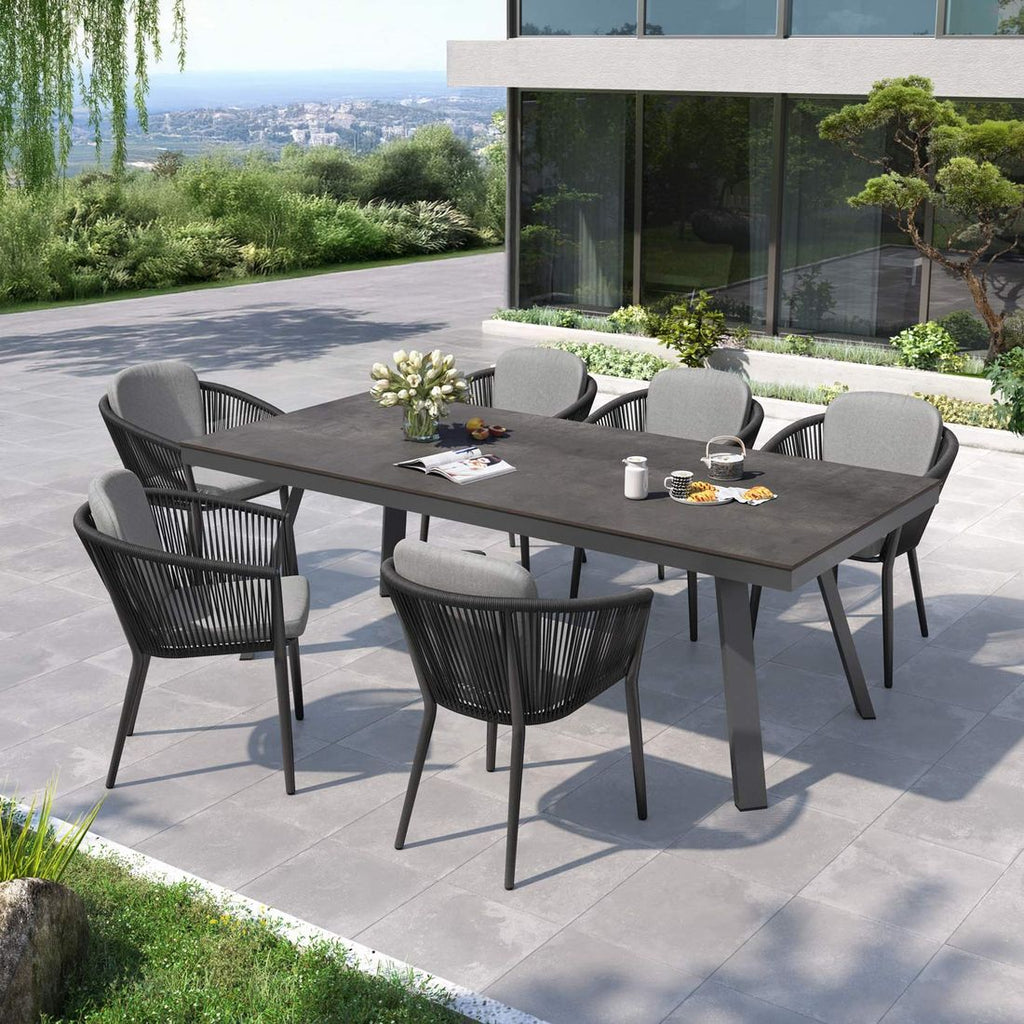 Hagemøbelsett Monet 6 plasser aluminium HPL front