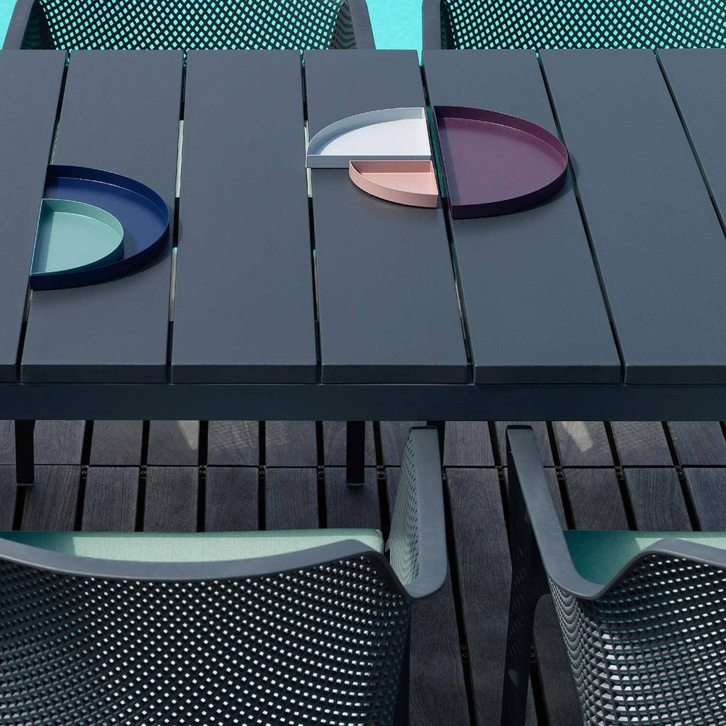 Hagemøbelsett Net 10 plasser aluminium uttrekkbart 210/280x100 cm - Nardi