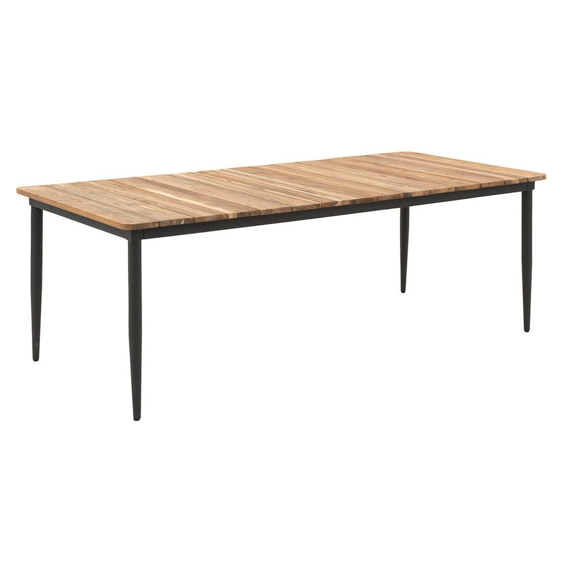 Aluminiumsramme og rope materiale i Hagemøbelsett New Jersey 6 plasser aluminium/teak 220x100 cm