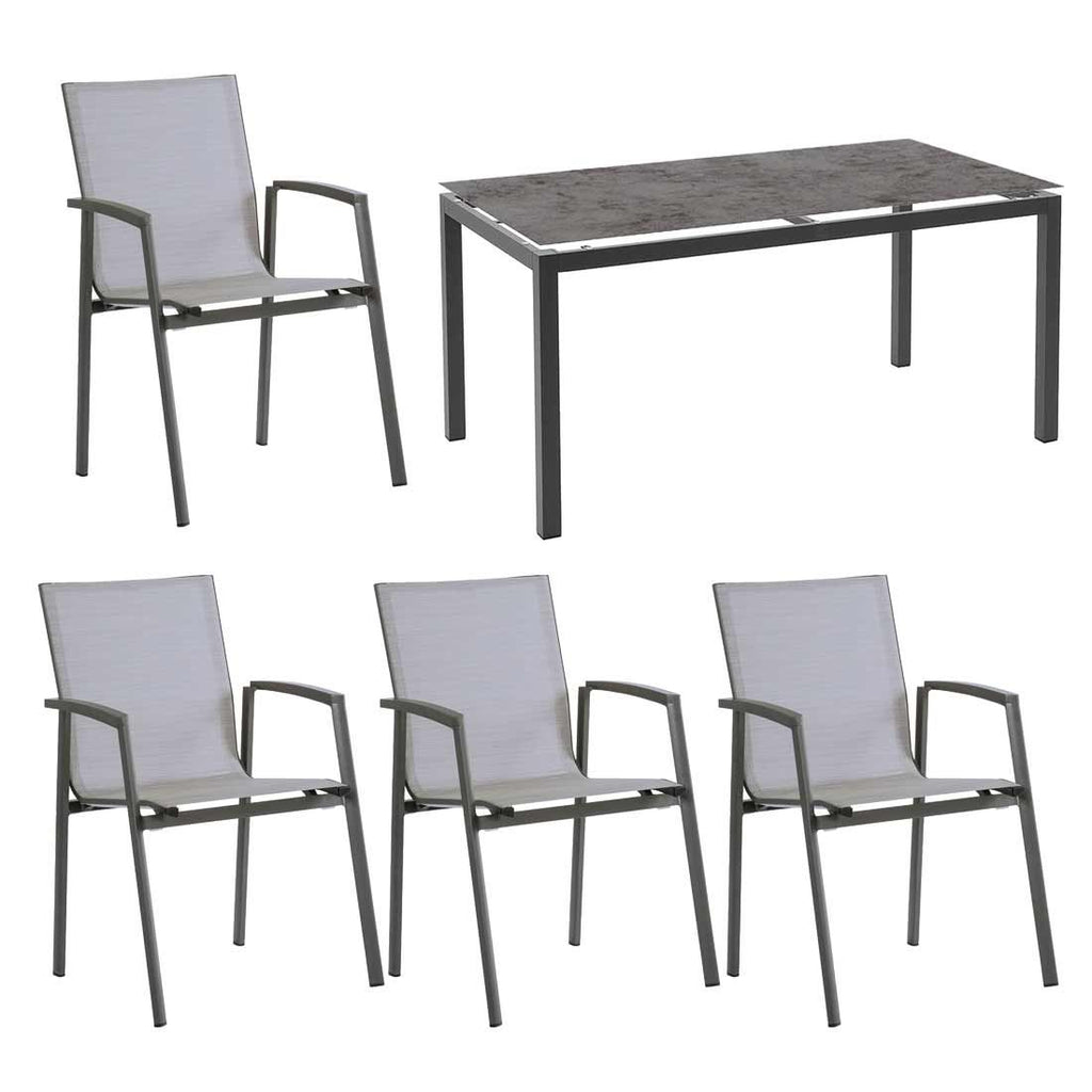 Hagemøbelsett New Top 4 plasser aluminium forfra