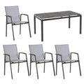 Hagemøbelsett New Top 4 plasser aluminium forfra