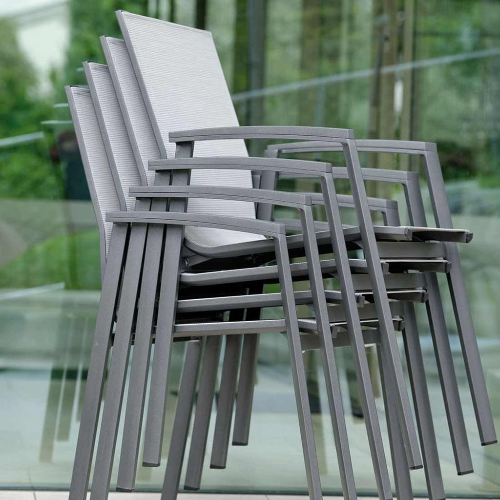 Hagemøbelsett New Top 4 plasser aluminium detalj av bordplate