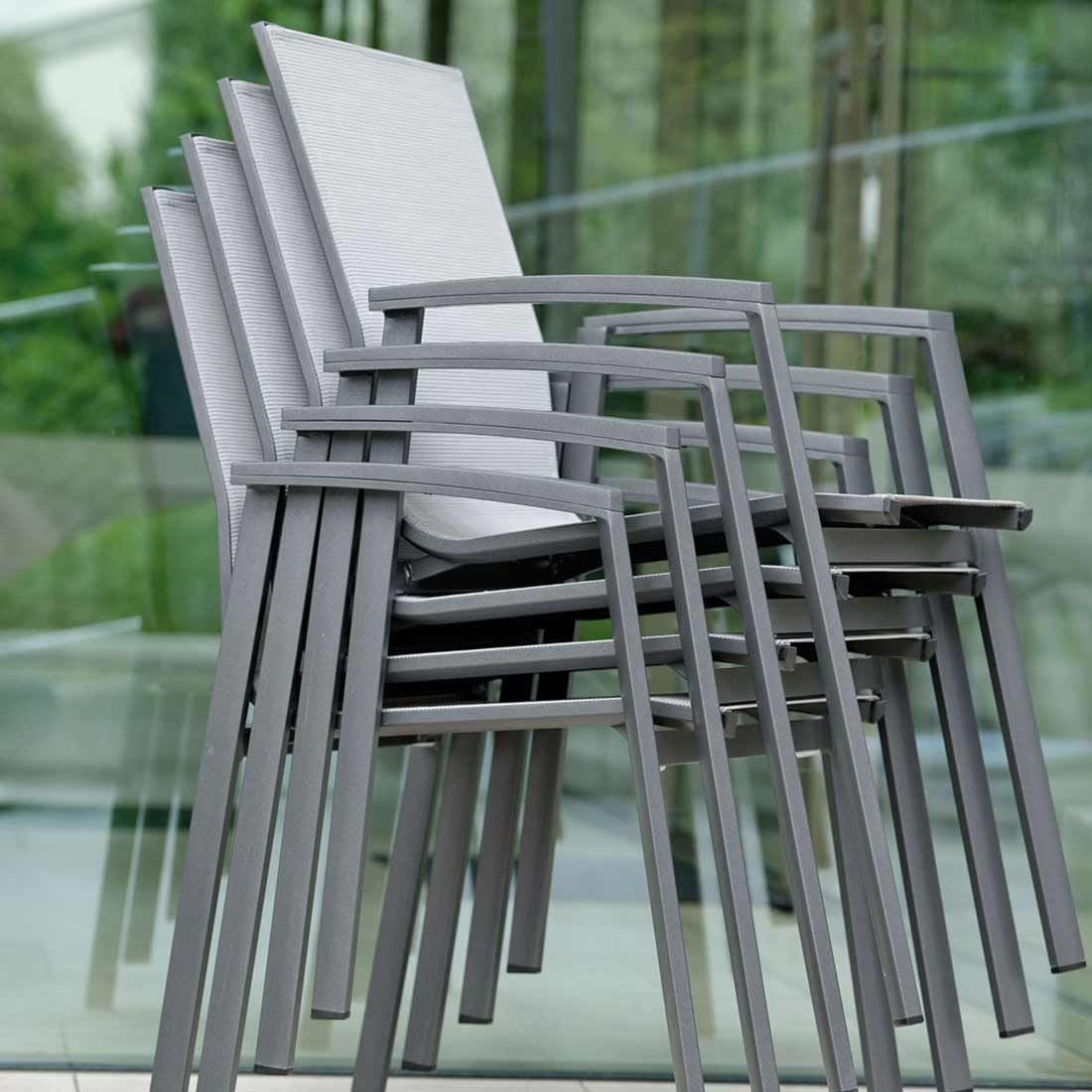 Hagemøbelsett New Top 4 plasser aluminium detalj av bordplate