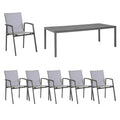 Hagemøbelsett New Top 6 plasser aluminium forfra