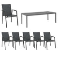 Hagemøbelsett New Top 6 plasser aluminium forfra
