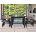 Hagemøbelsett New Top 6 plasser aluminium/teak 200x100 cm - Stern forfra