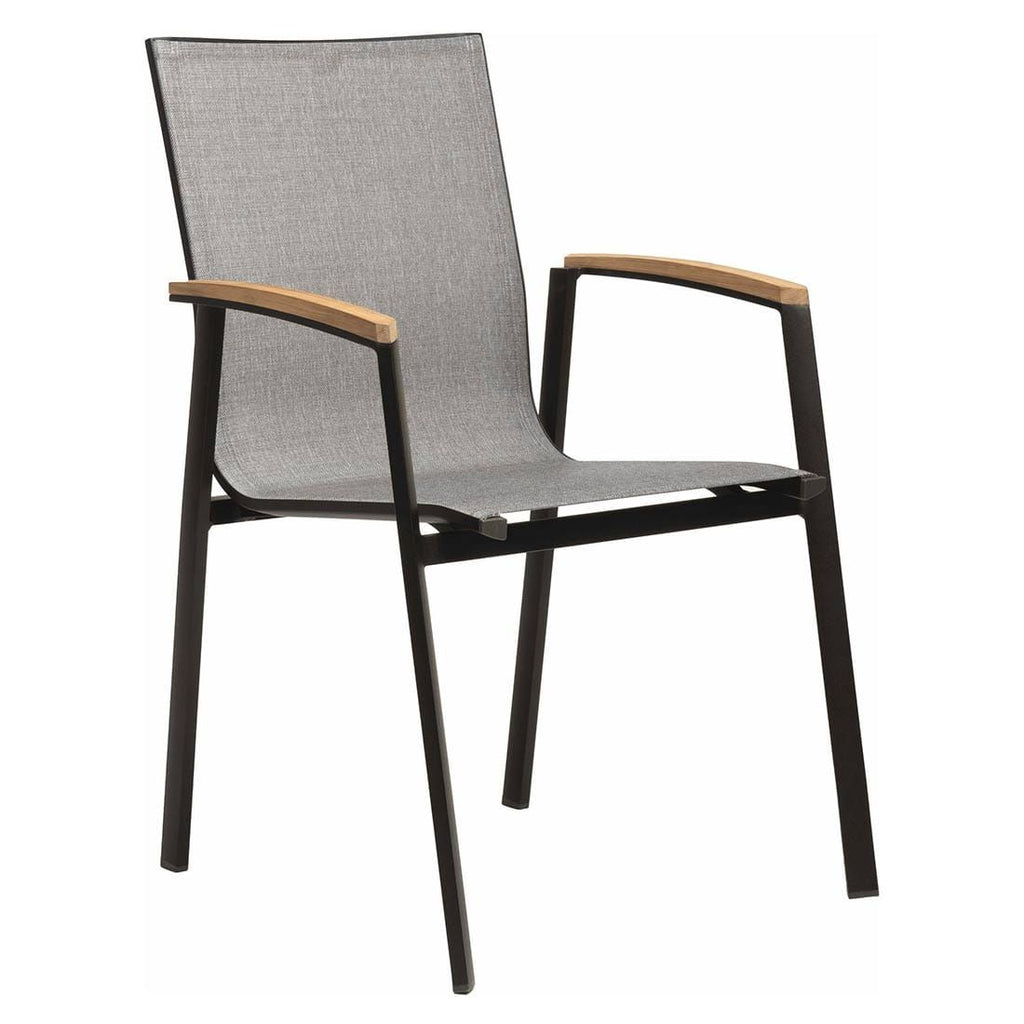 Bord og stoler i Hagemøbelsett New Top 6 plasser aluminium/teak 200x100 cm - Stern montert i hage