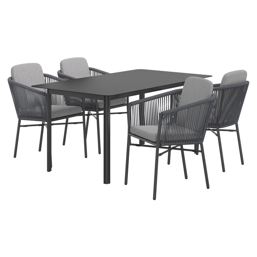 Hagemøbelsett Ohio 4 plasser aluminium/tau bakside