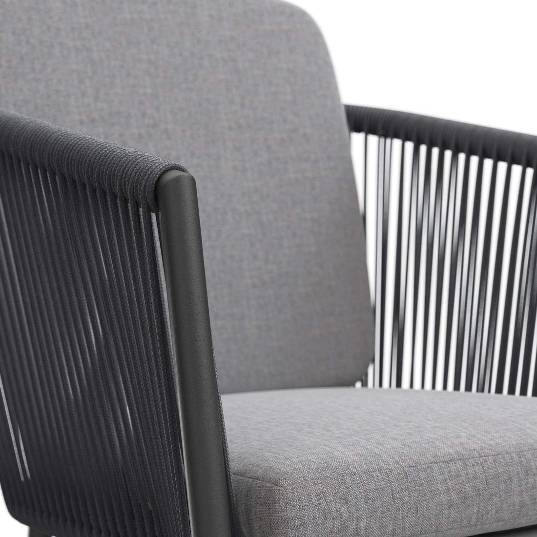 Hagemøbelsett Ohio 4 plasser aluminium/tau detalj av stolben