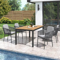 Hagemøbelsett Ohio 4 plasser aluminium teak forfra