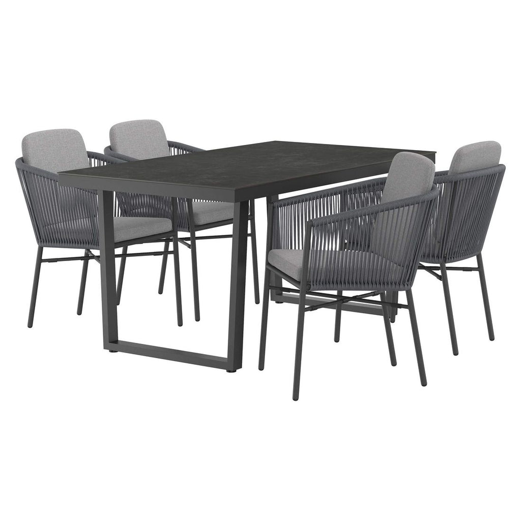 Hagemøbelsett Ohio 4 plasser aluminium keramikk bakside