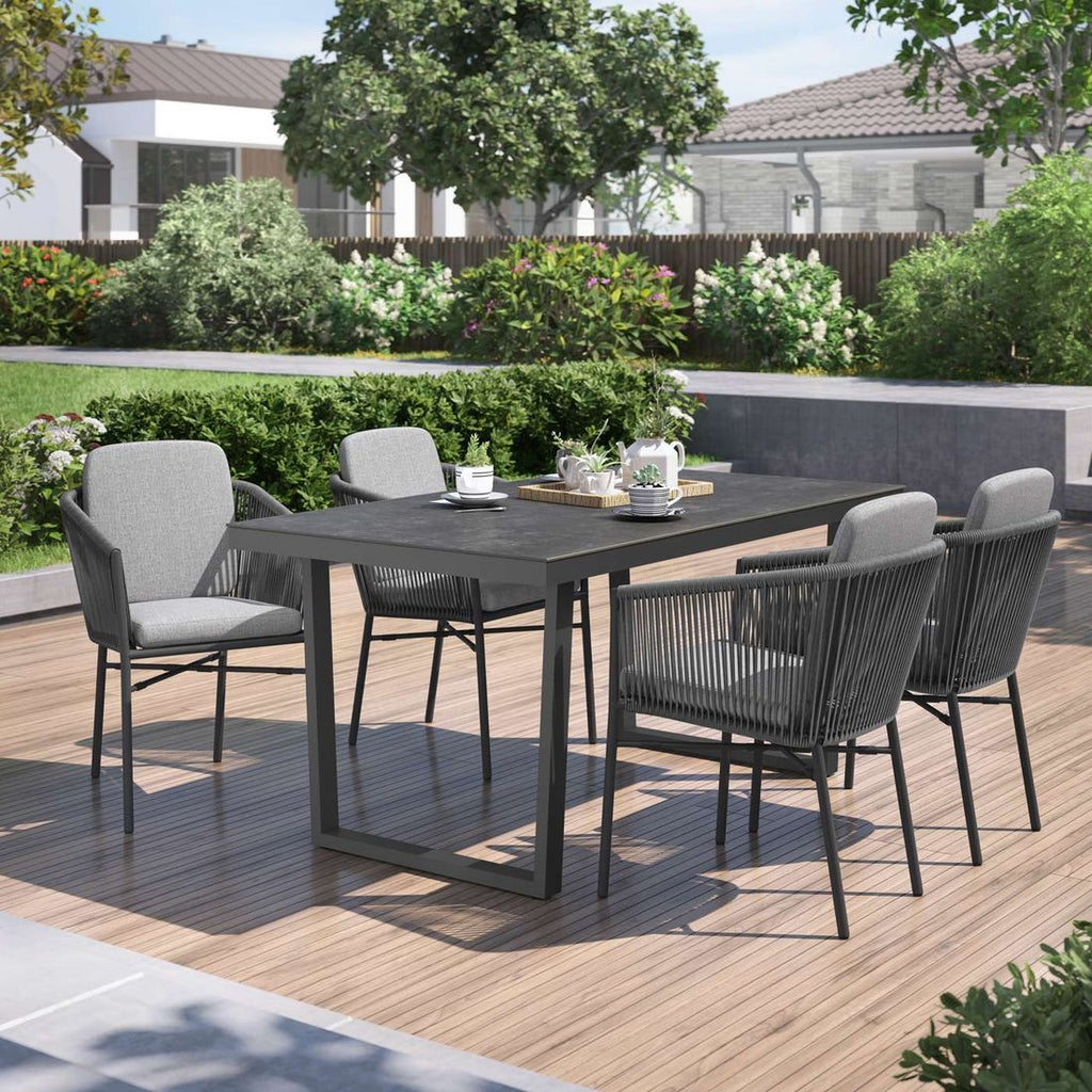 Hagemøbelsett Ohio 4 plasser aluminium keramikk front