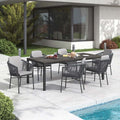 Hagemøbelsett Ohio 6 plasser aluminium HPL forfra