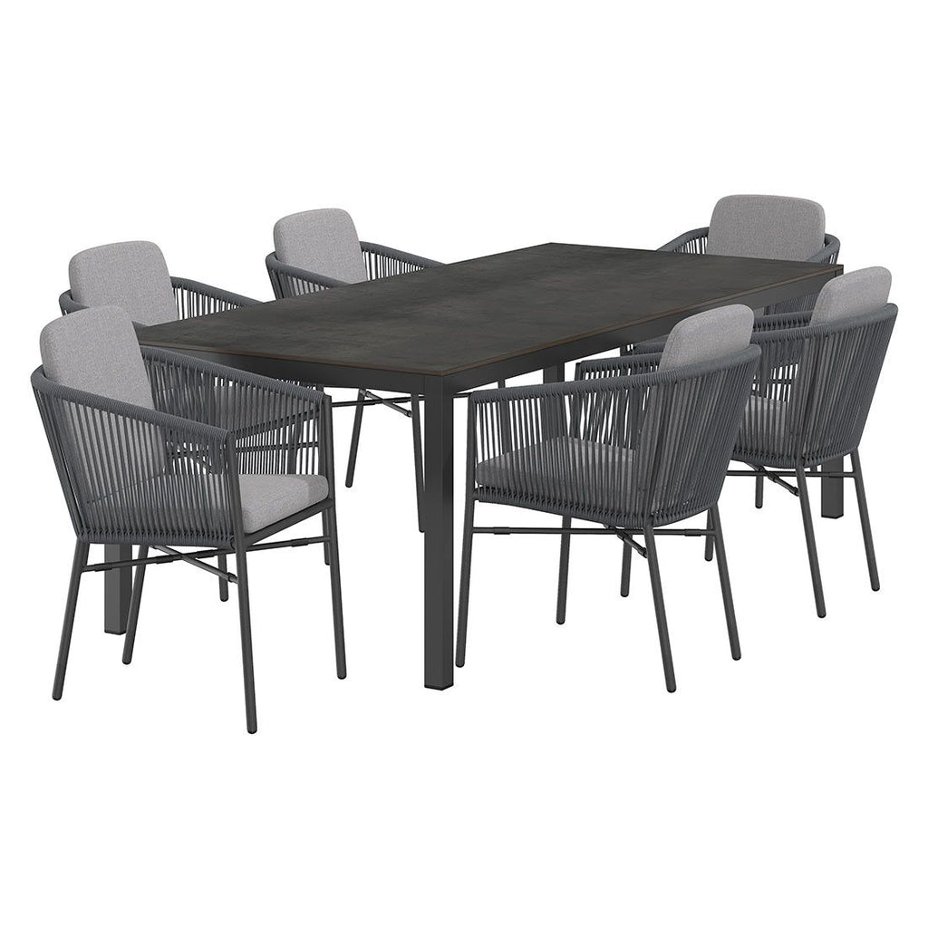 Hagemøbelsett Ohio 6 plasser aluminium HPL bakside