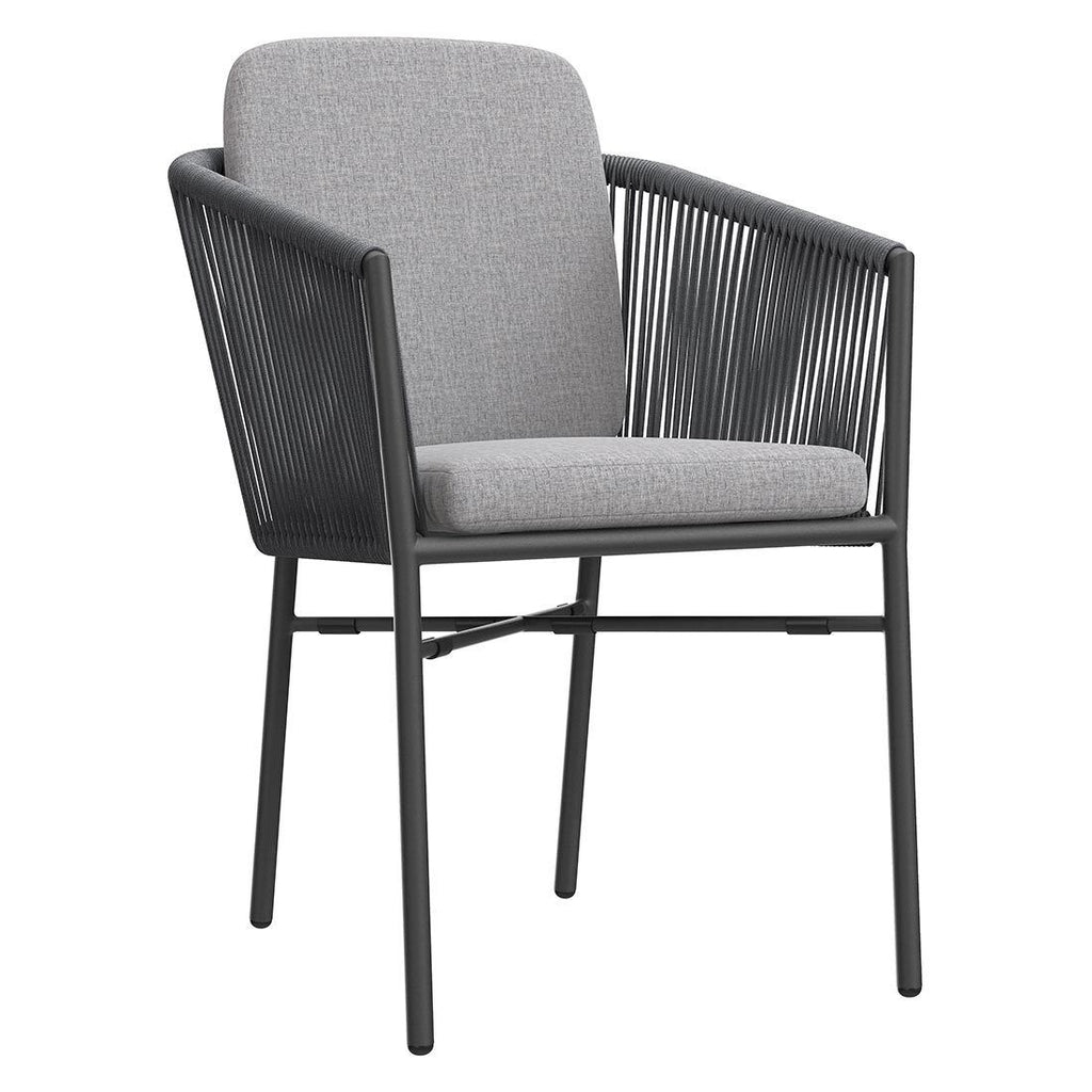 Hagemøbelsett Ohio 6 plasser aluminium keramikk 220x100 cm stablebare stoler