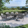 Hagemøbelsett Ohio 6 plasser aluminium/keramikk 220x100 cm - OUTLIV forfra