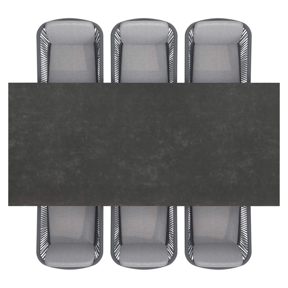 Hagemøbelsett Ohio 6 plasser aluminium/keramikk 220x100 cm - OUTLIV nærbilde stol