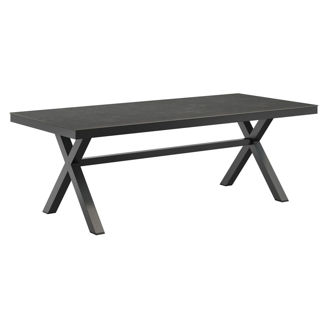 Stabelbare stoler på Hagemøbelsett Ohio 6 plasser aluminium keramikk 220x100 cm - OUTLIV