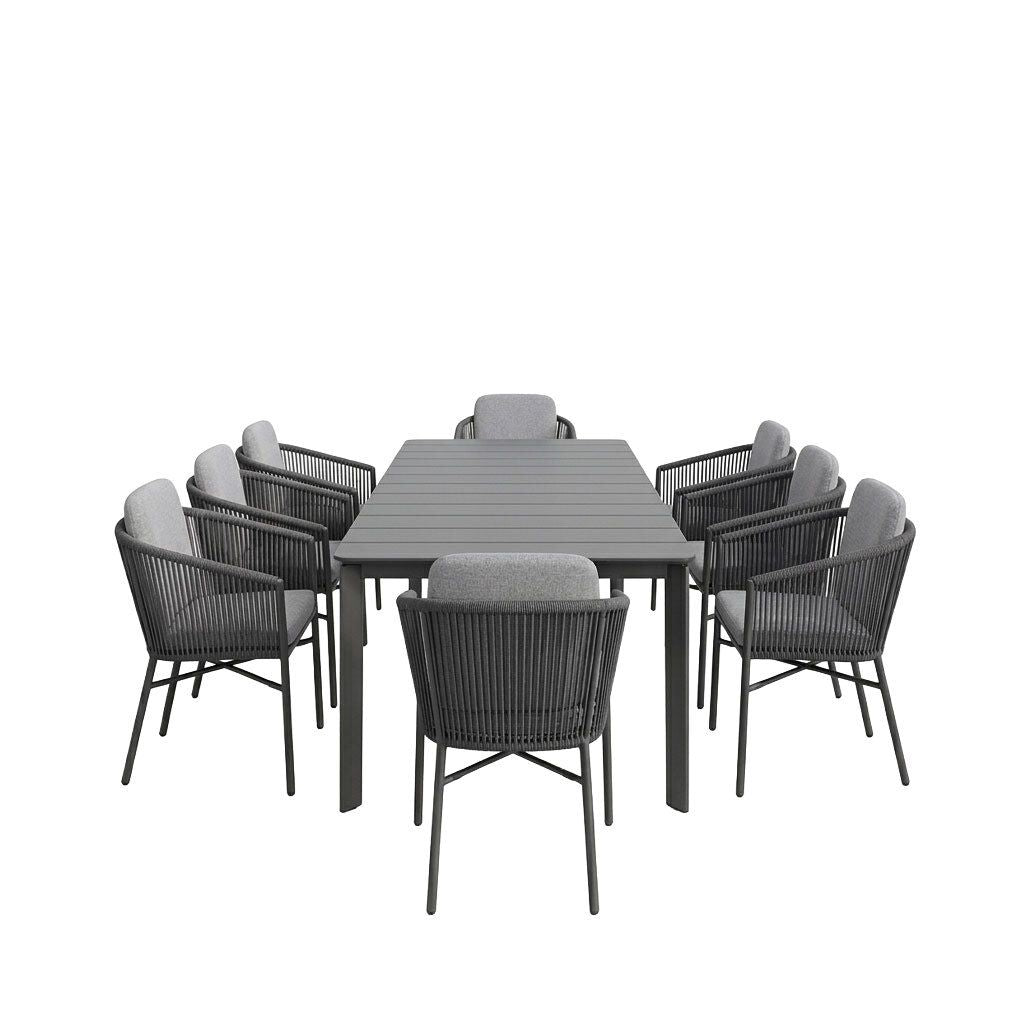 Hagemøbelsett Ohio XL 8 plasser sett bakside