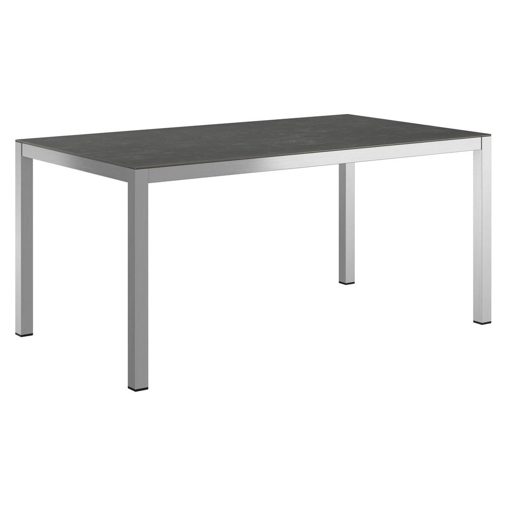 Hagemøbelsett One 4 plasser rustfritt stål textilen 160x90 cm stabelbare stoler