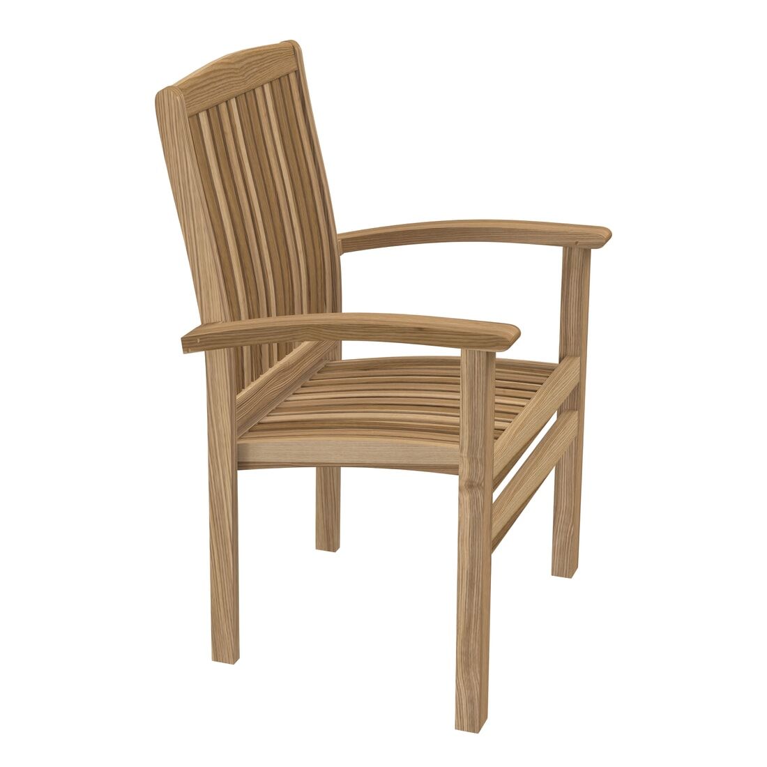 Hagemøbelsett Ontario 6 plasser teak detalj av armstøtte