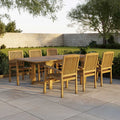Hagemøbelsett Ontario 6 plasser teak 180/240x100 cm fra forfra