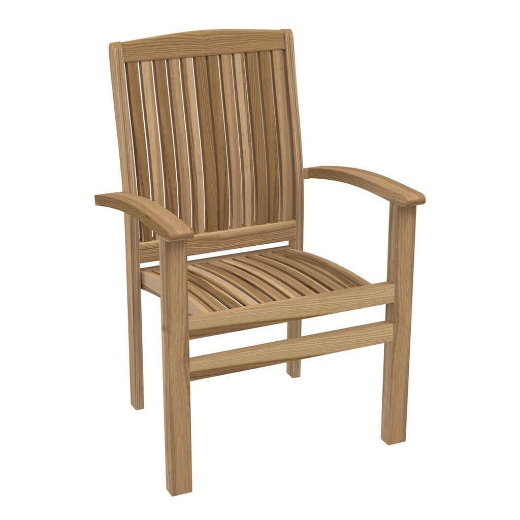 Montert Hagemøbelsett Ontario 6 plasser teak på terrasse