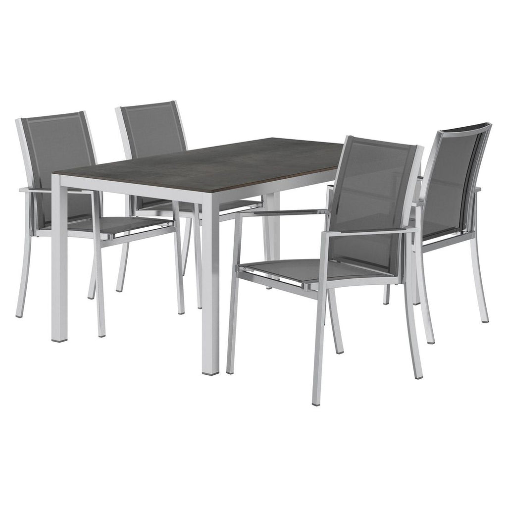 Hagemøbelsett Oviedo 4 plasser HPL-bord bakside