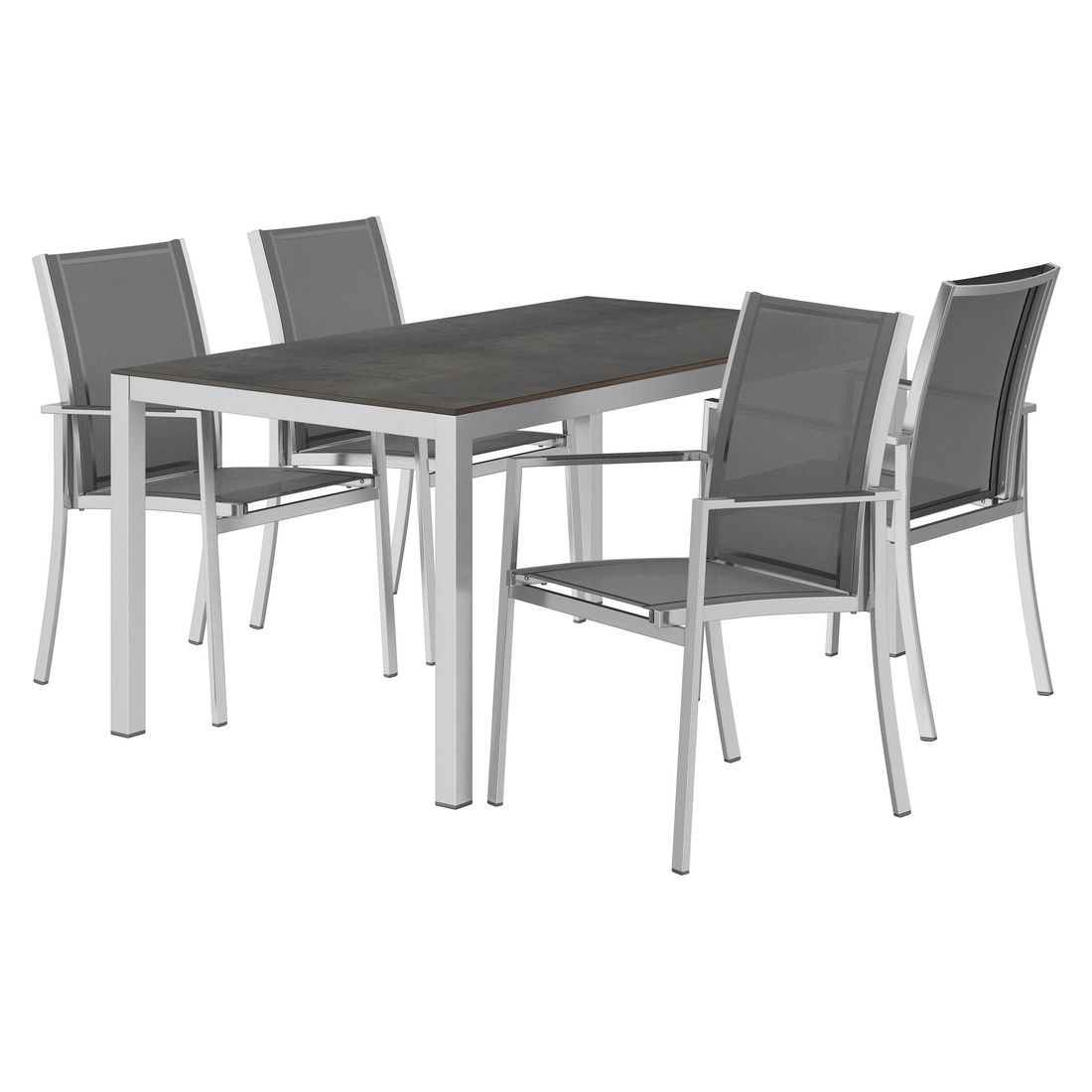 Hagemøbelsett Oviedo 4 plasser HPL-bord bakside