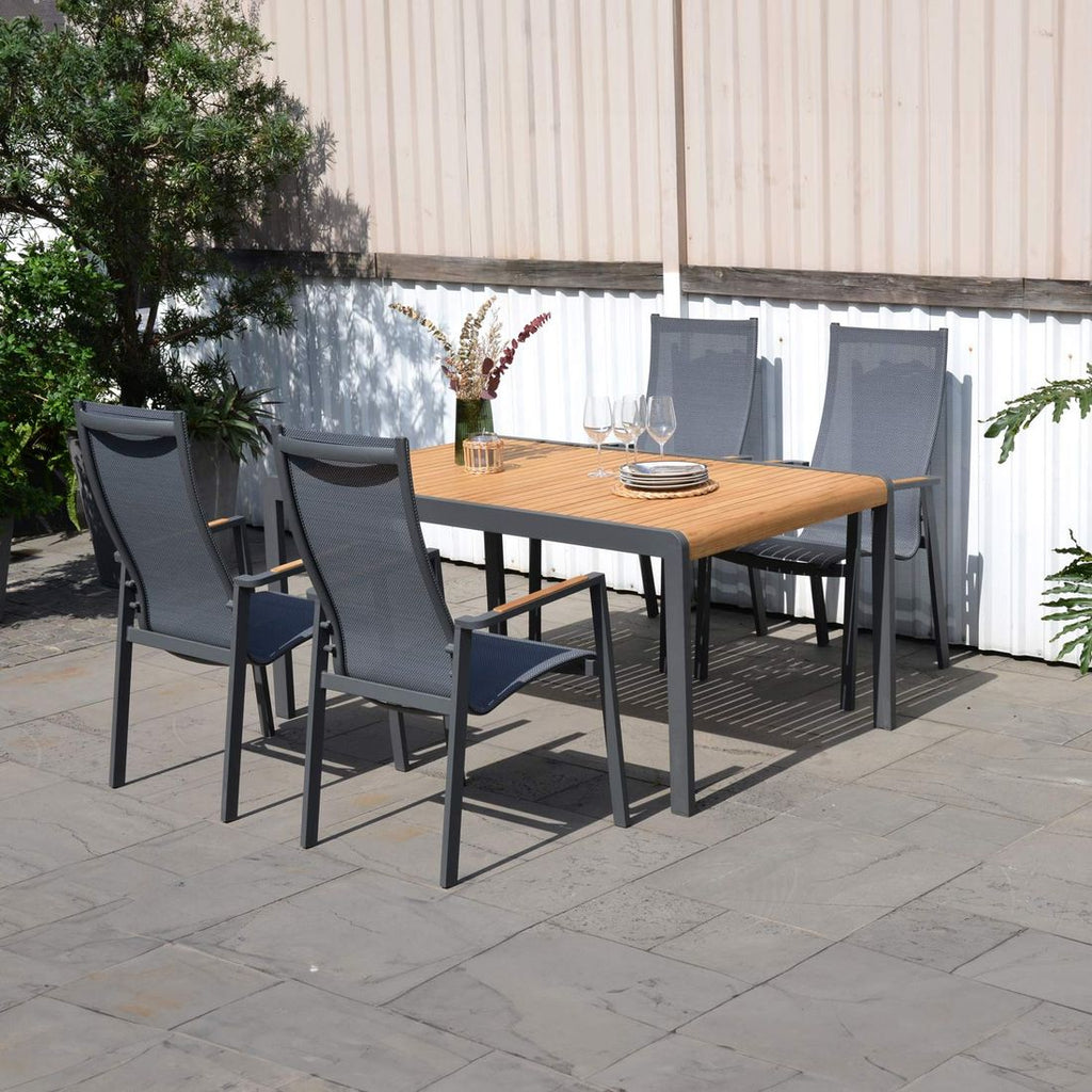 Hagemøbelsett Palau 4 plasser aluminium teak front