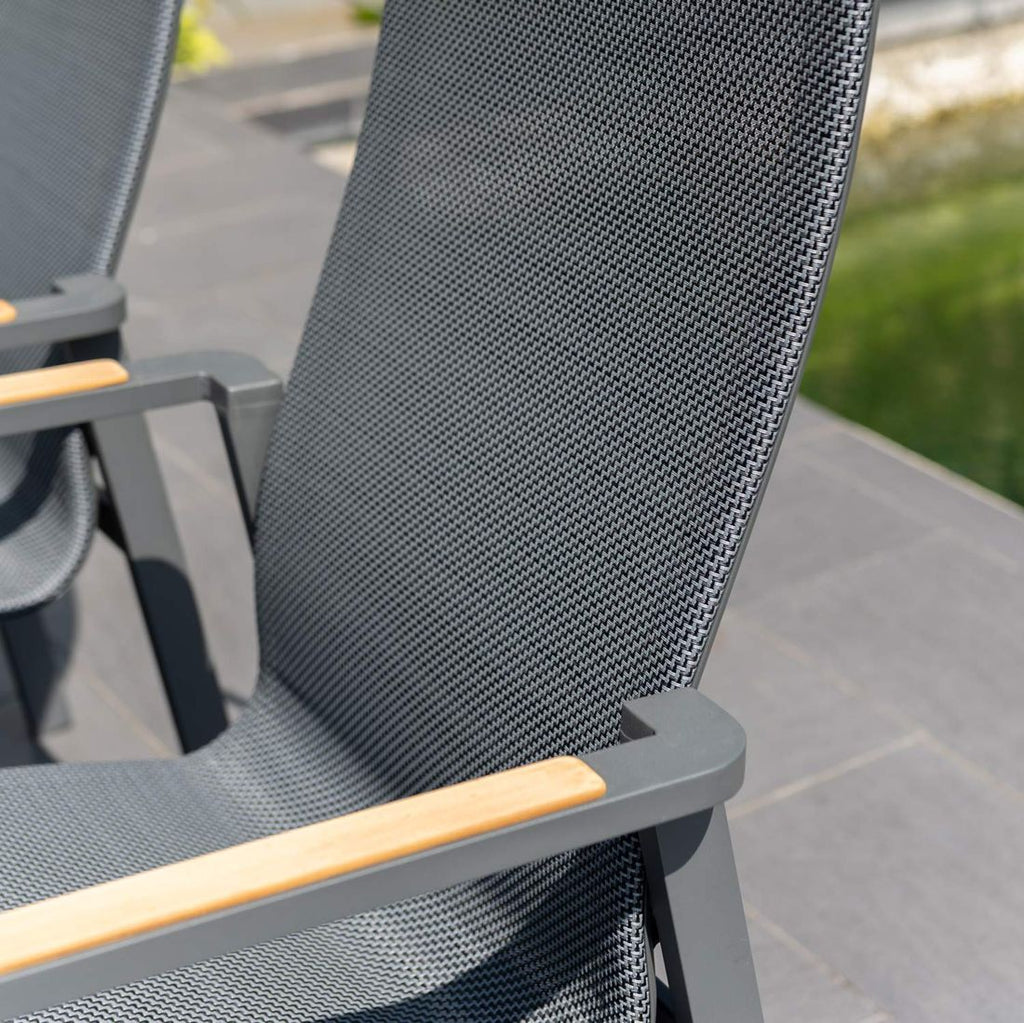 Hagemøbelsett Palau 6 plasser aluminium teak stabelbar funksjon