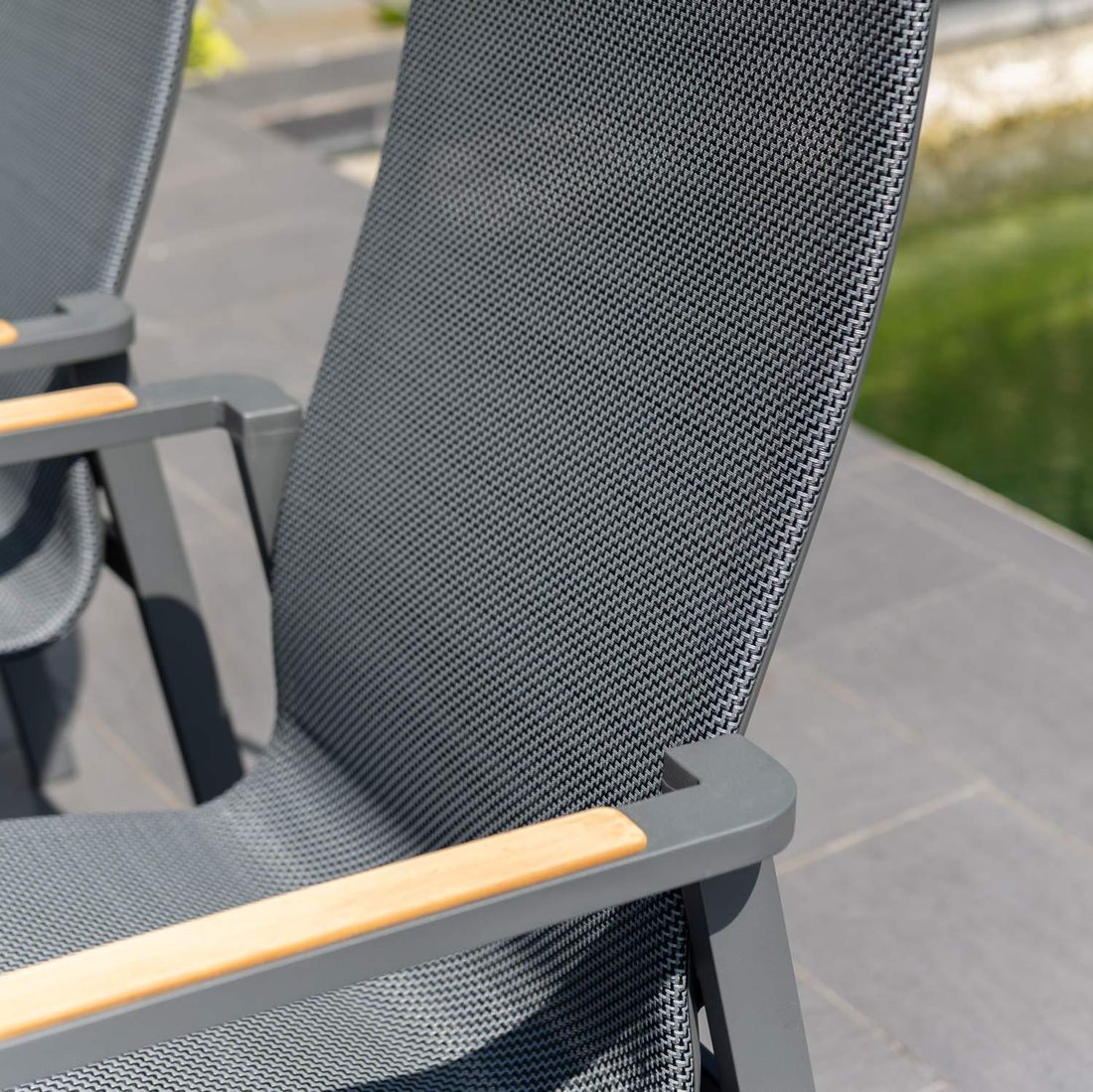 Hagemøbelsett Palau 6 plasser aluminium teak stabelbar funksjon